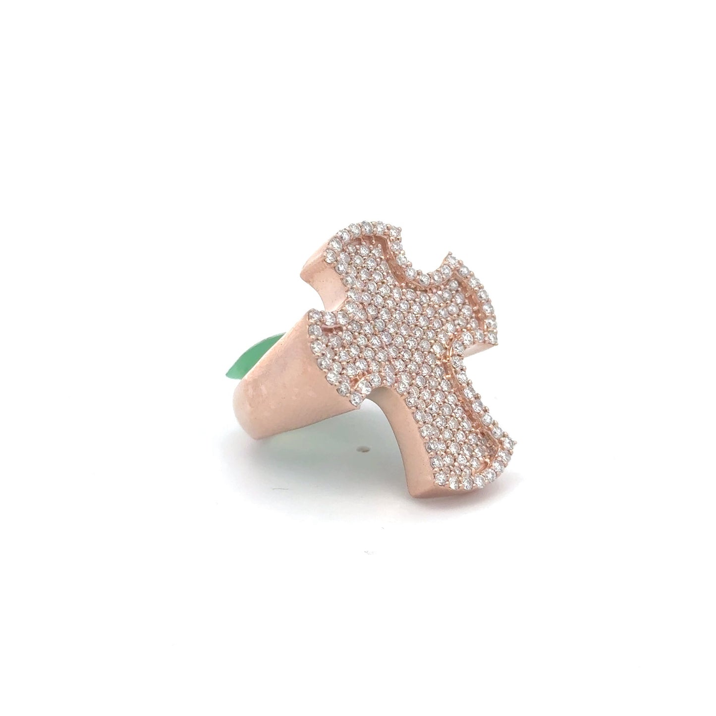 ROSE GOLD DIAMOND CROSS RING