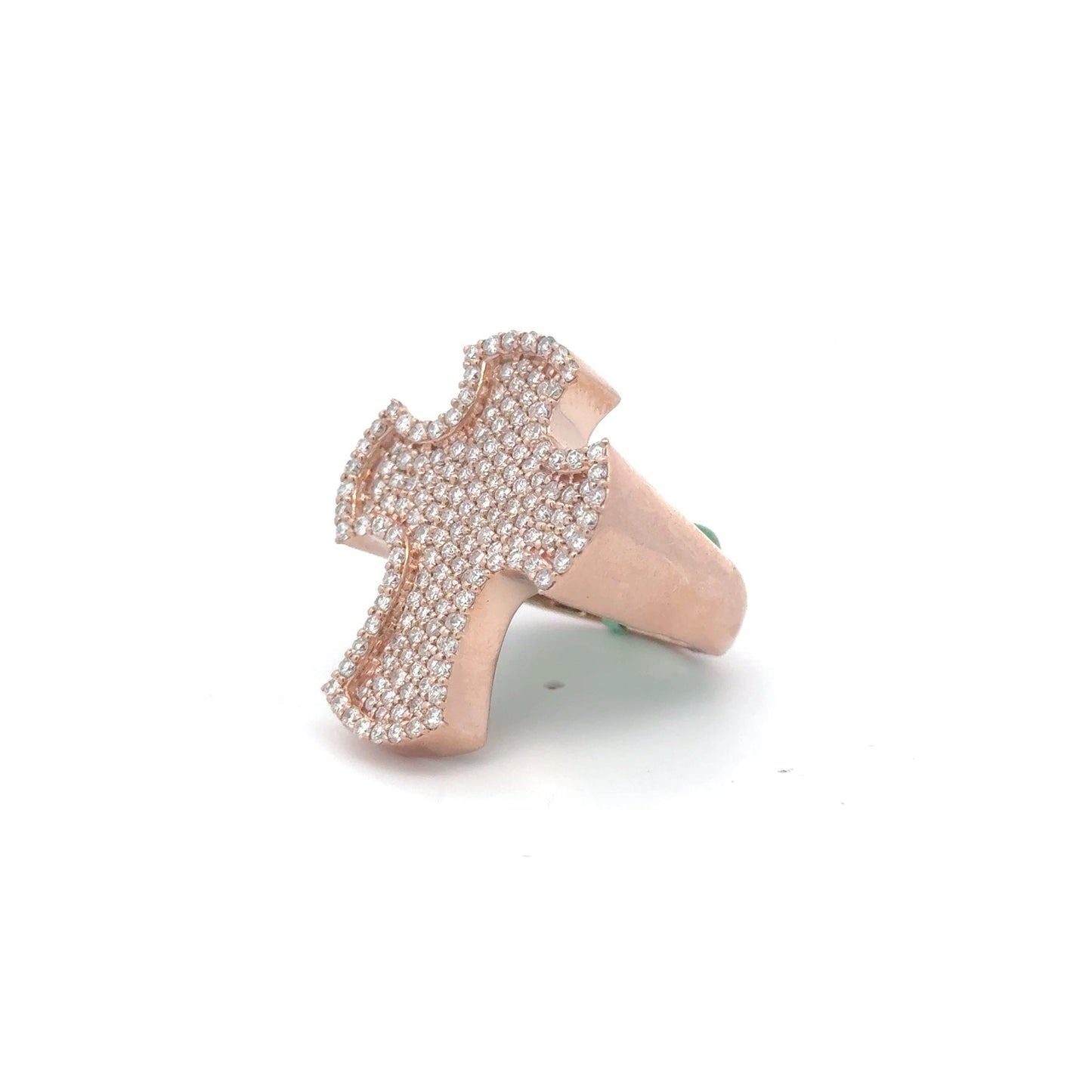 ROSE GOLD DIAMOND CROSS RING