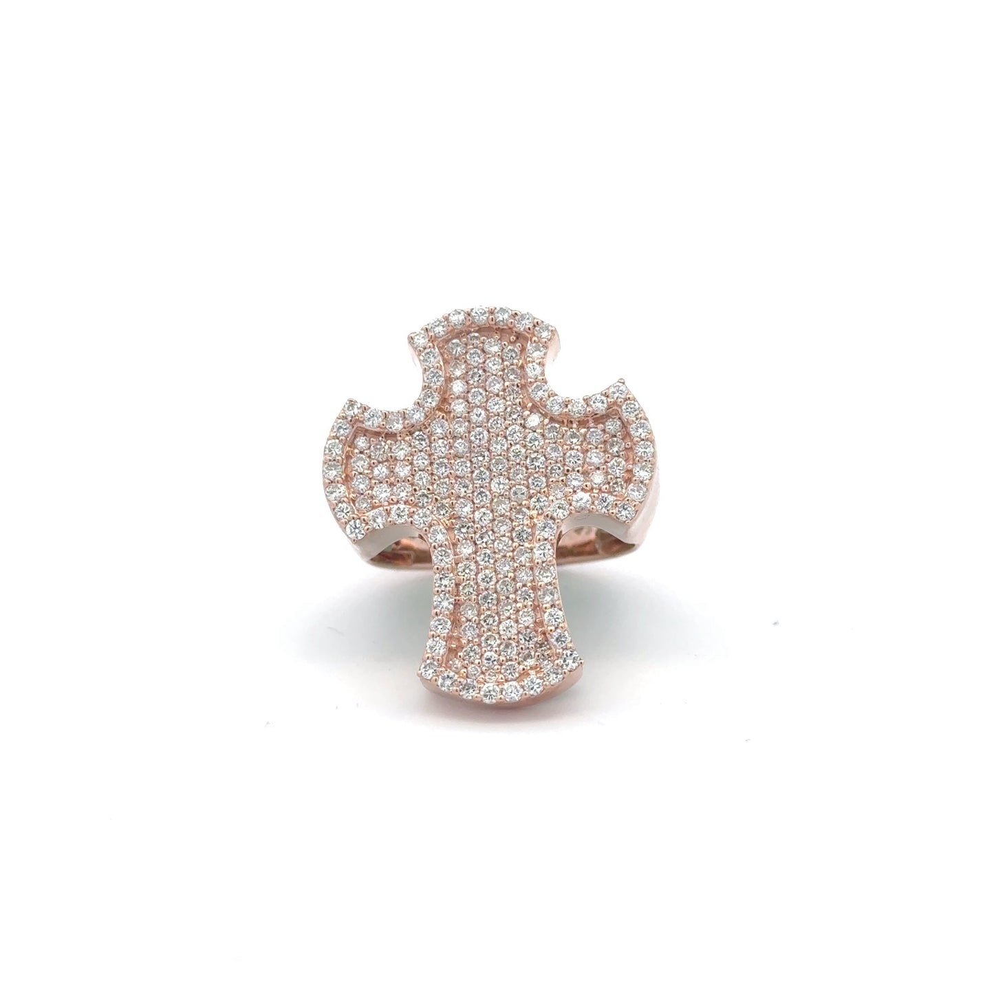 ROSE GOLD DIAMOND CROSS RING