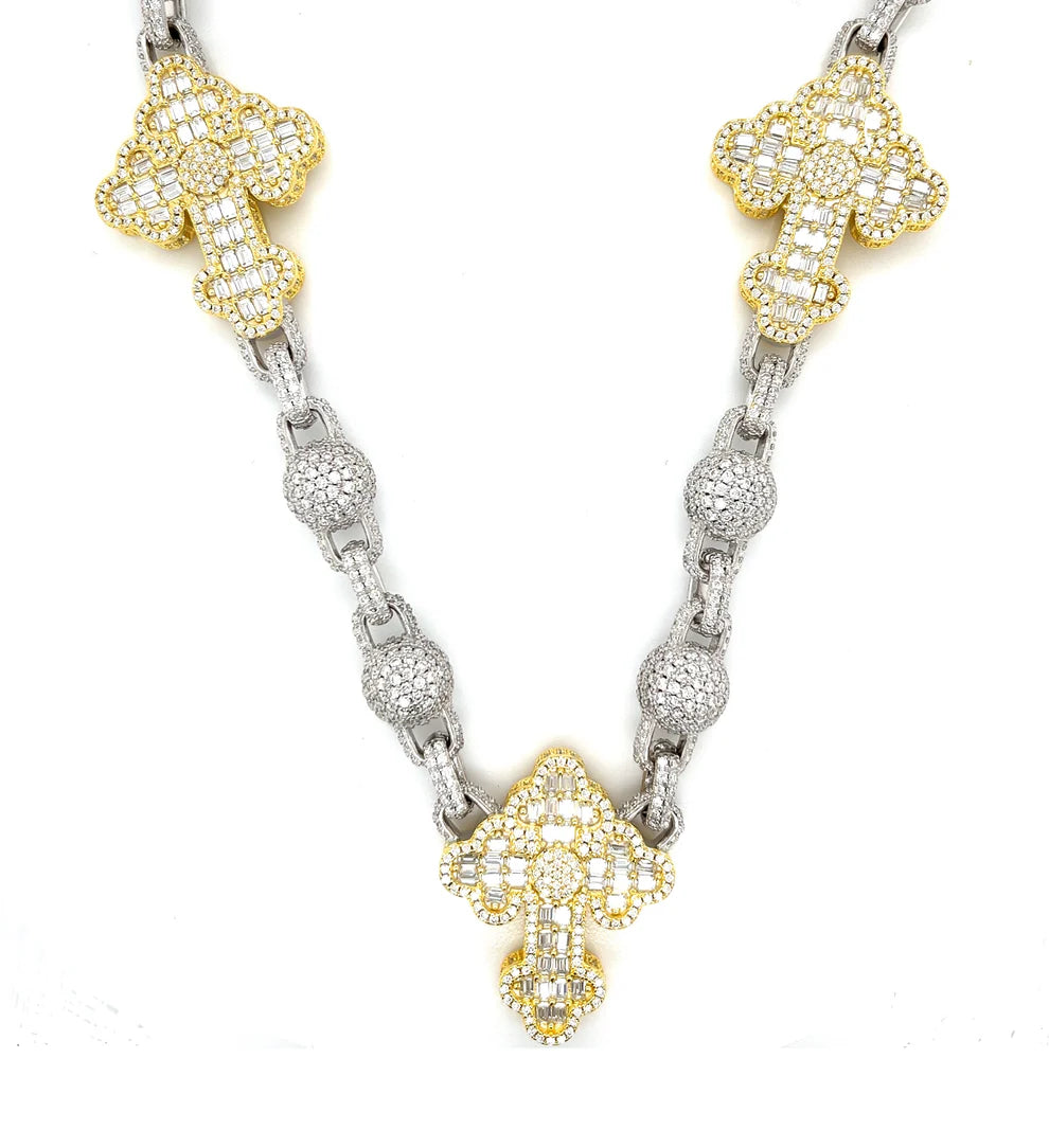 10MM CROSSES & BEADS CHAIN