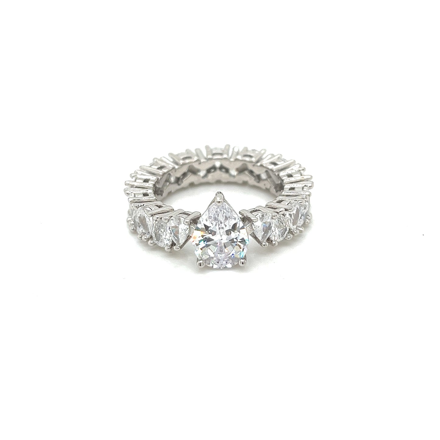 PEAR CLUSTER ETERNITY RING
