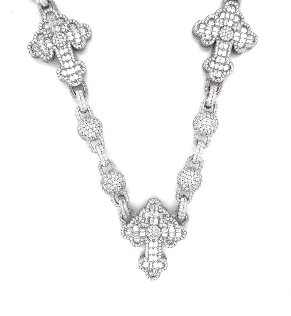 10MM CROSSES & BEADS CHAIN