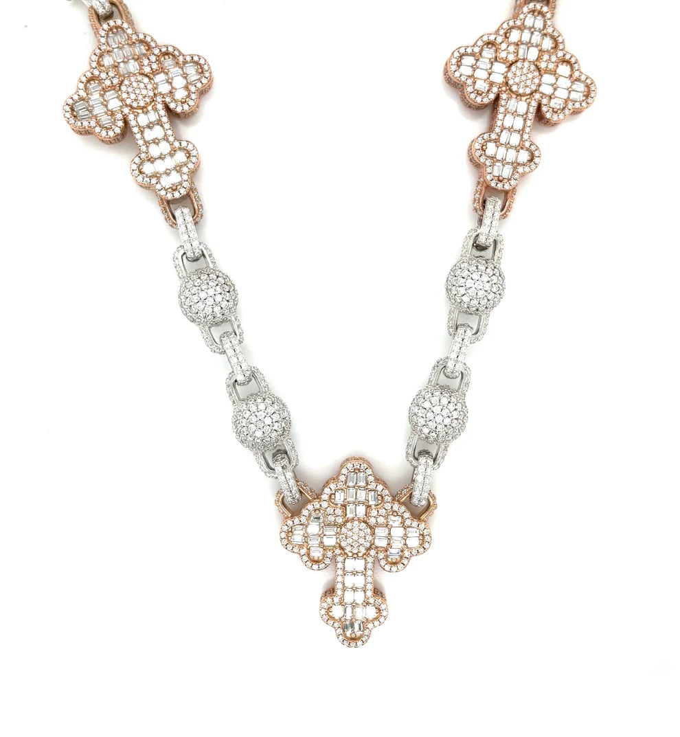 10MM CROSSES & BEADS CHAIN