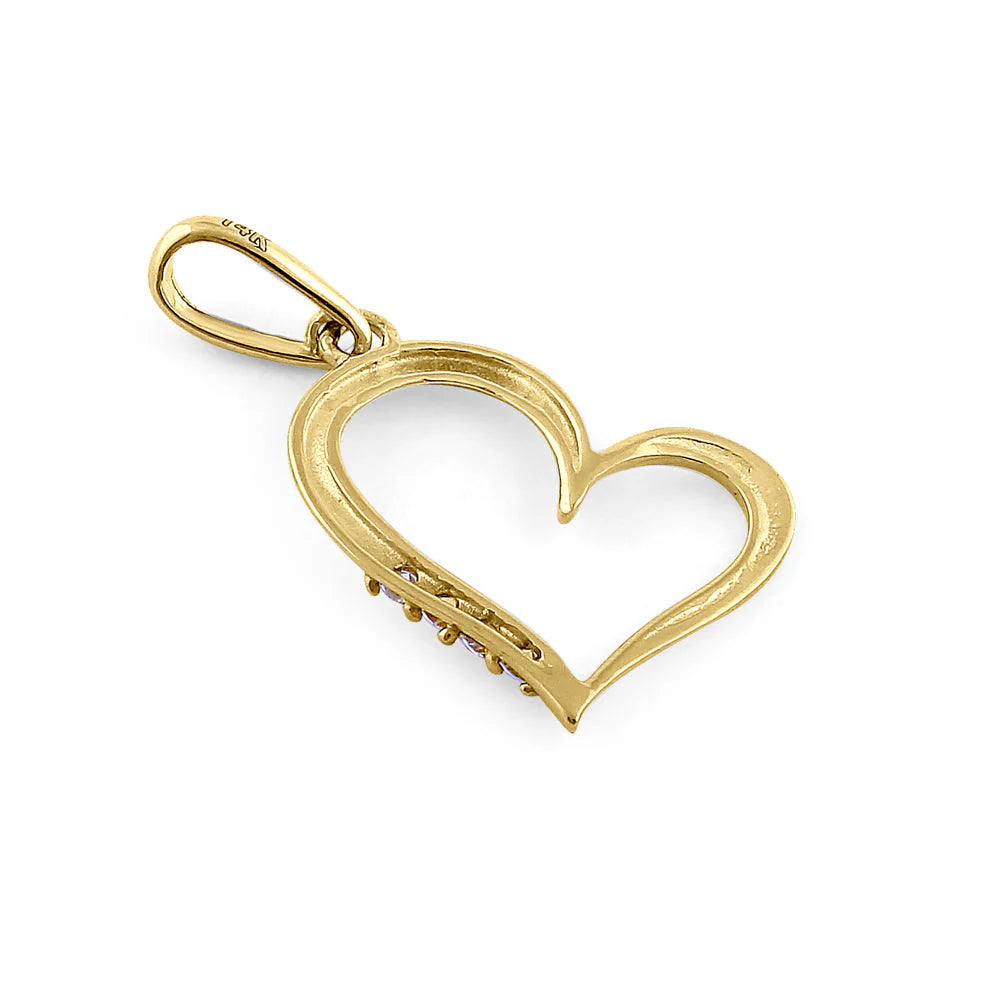 14K SIMPLE HEART DIAMOND PENDANT