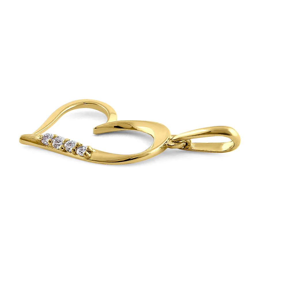 14K SIMPLE HEART DIAMOND PENDANT