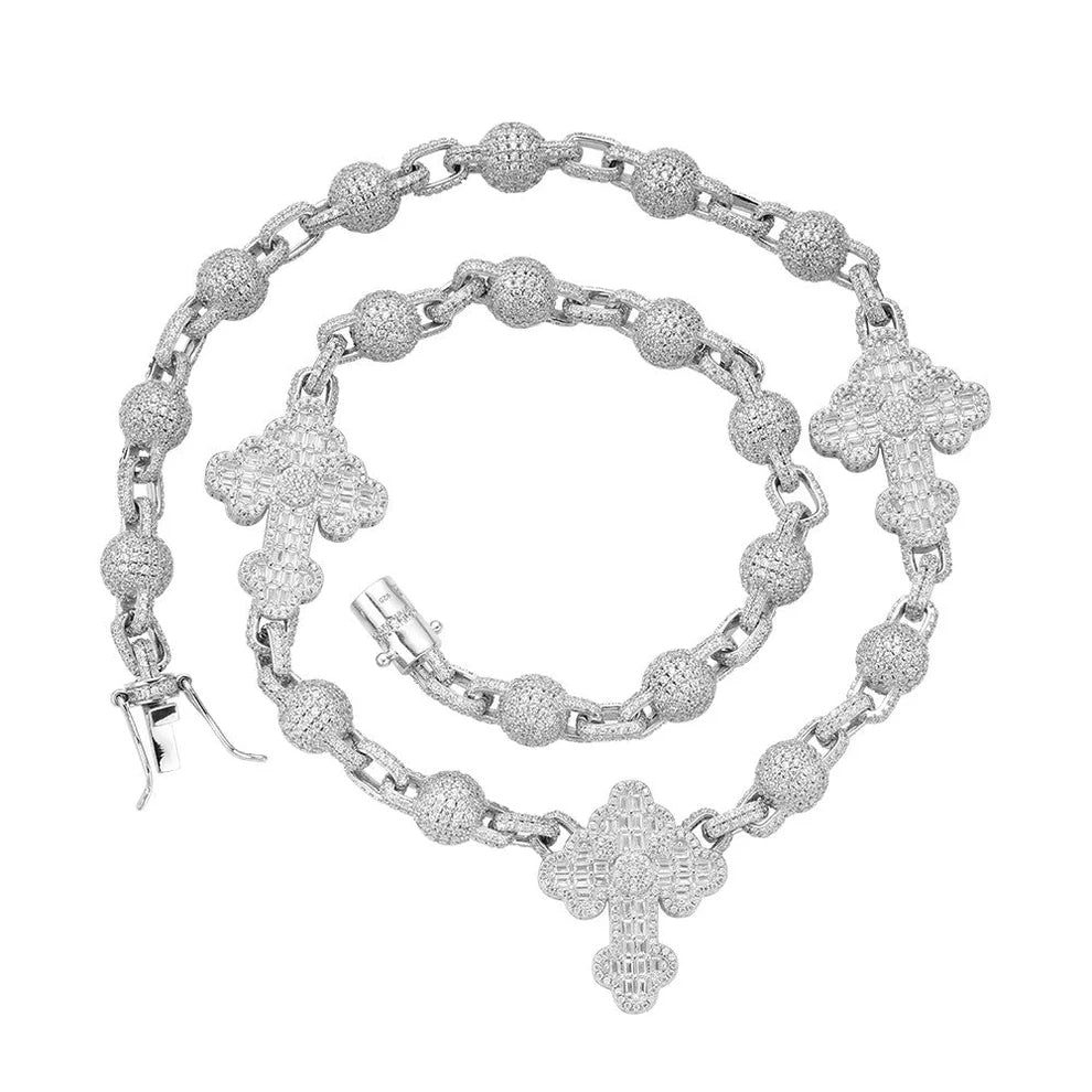 10MM CROSSES & BEADS CHAIN