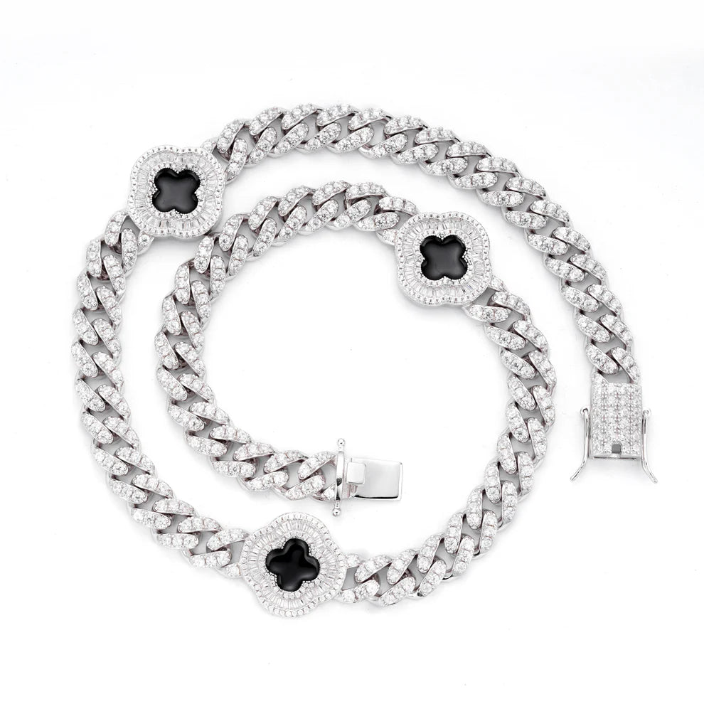 12MM CUBAN CLOVER ICE CHAIN