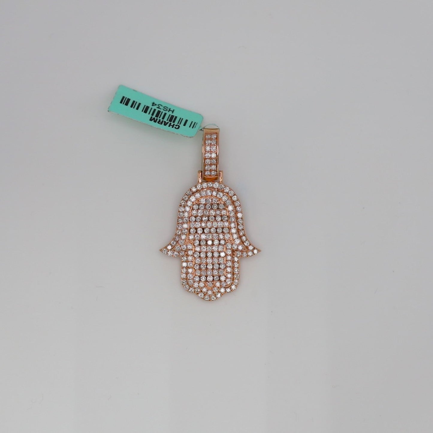 Diamond Hamsa Hand Pendant