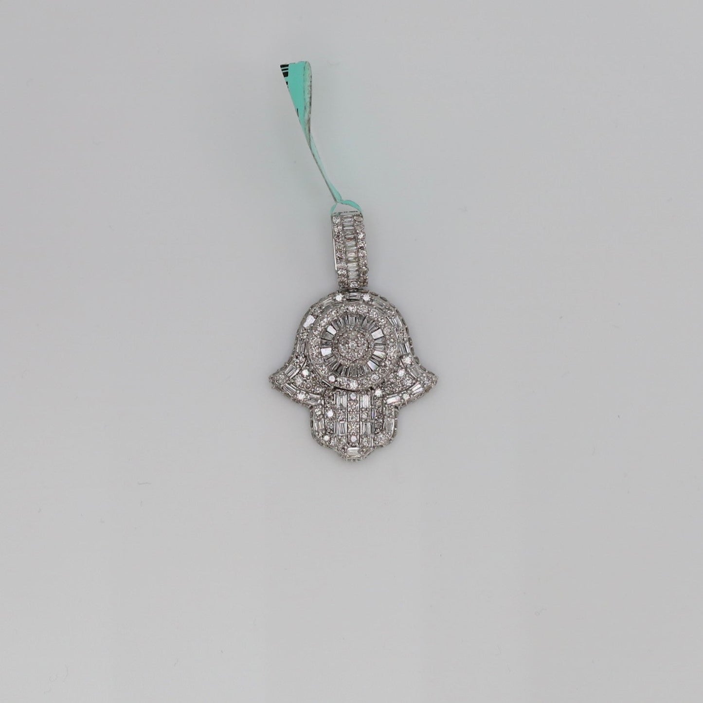 Diamond Hamsa Hand Pendant