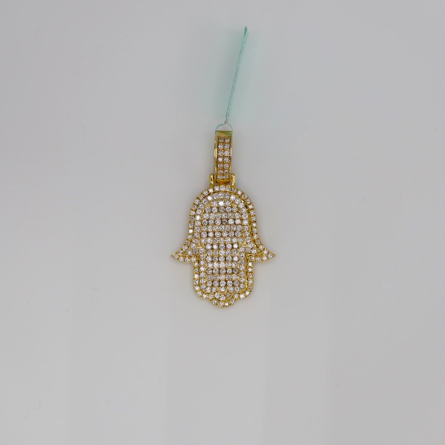 Diamond Hamsa Hand Pendant