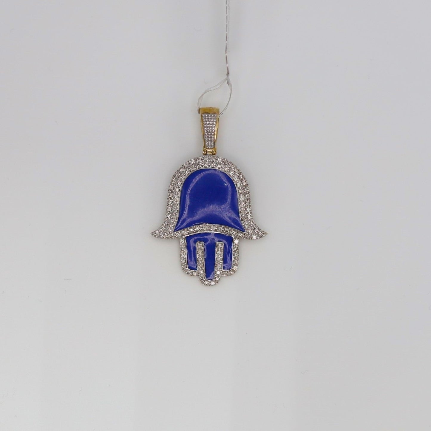Diamond Hamsa Hand Pendant