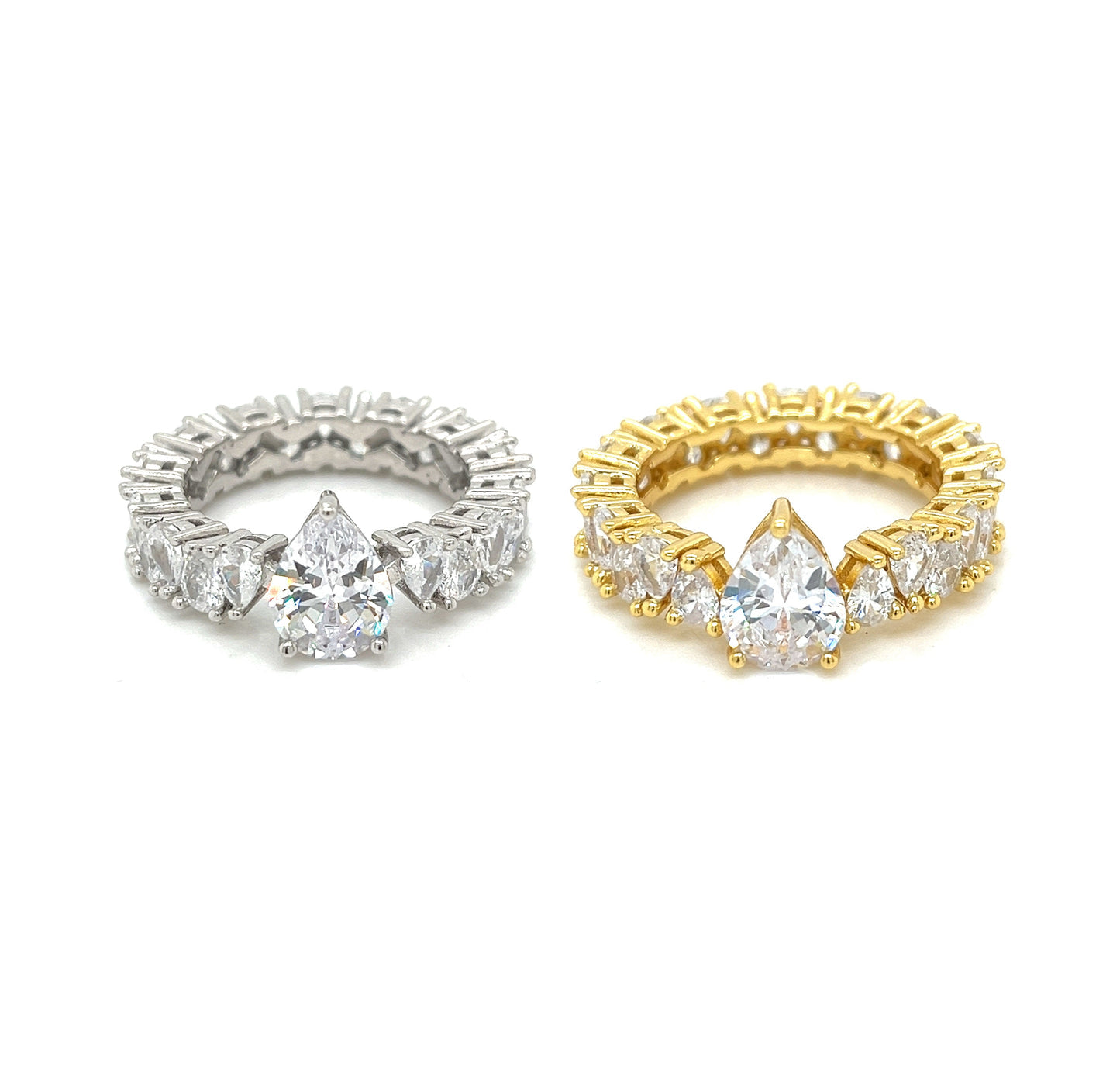PEAR CLUSTER ETERNITY RING