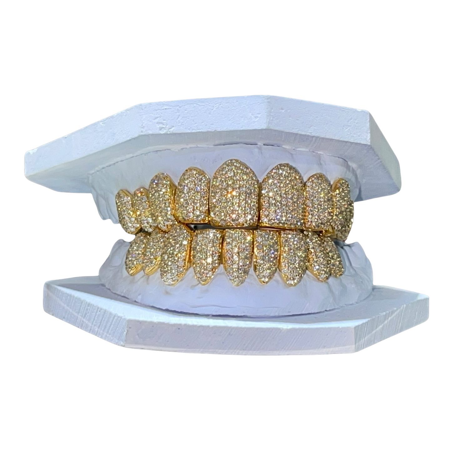 10K GOLD 8 on 8 SI CLARITY DIAMOND GRILLZ