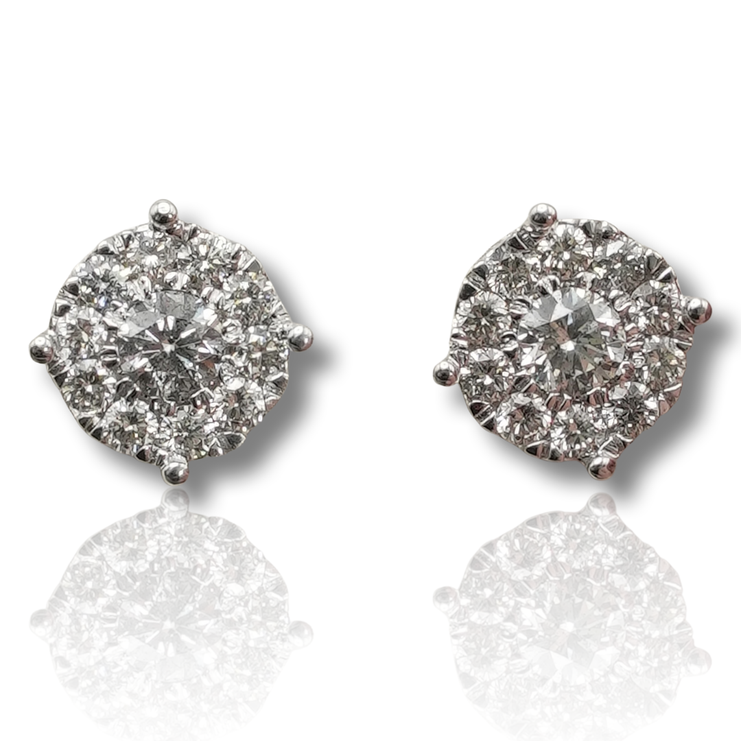 LARGE CLUSTER DIAMOND EARRINGS