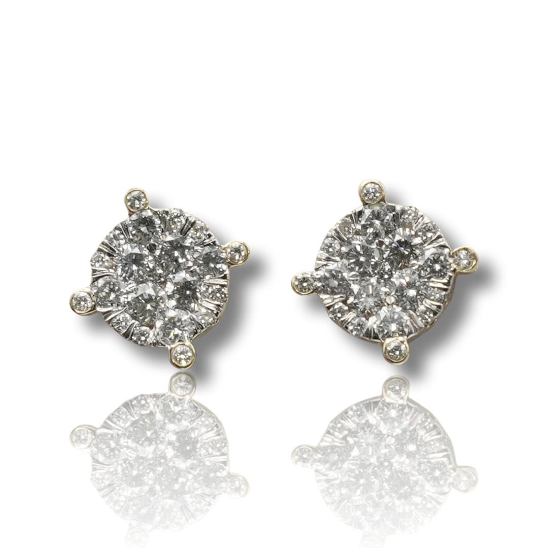 LARGE CLUSTER DIAMOND EARRINGS