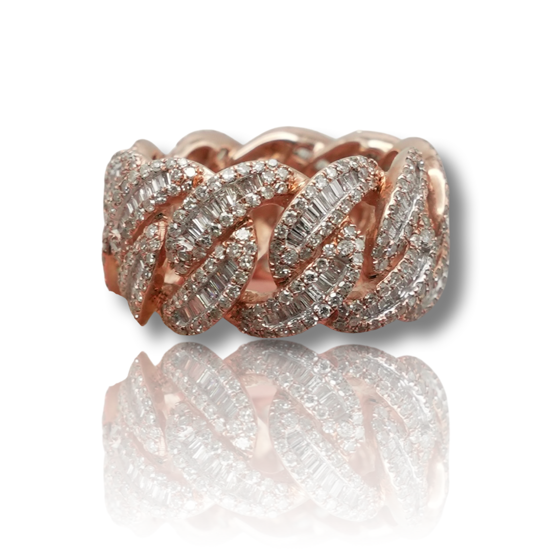 ETERNITY BAGUETTE DIAMOND CUBAN RING