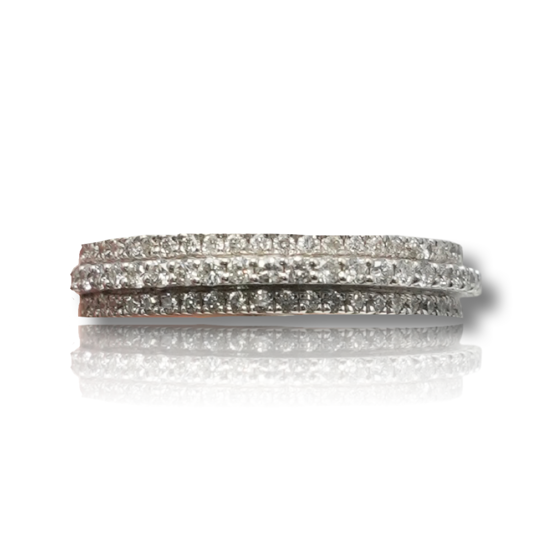3 Row Diamond Engagement Band