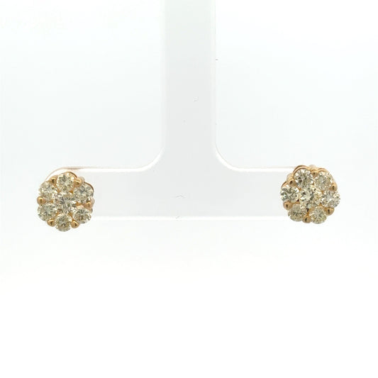 diamond flower earrings