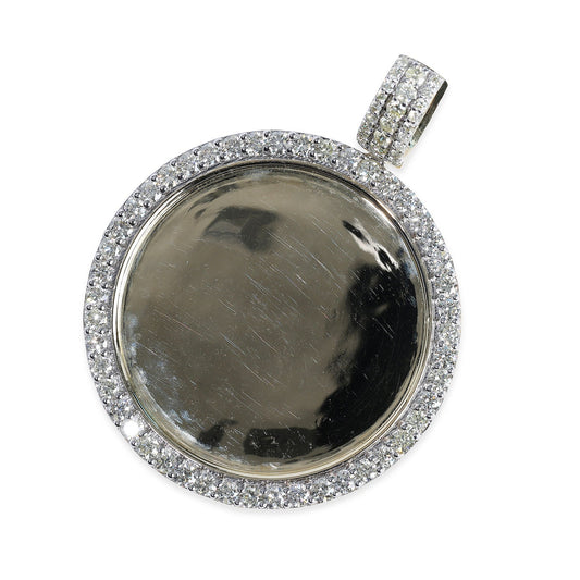 10K Gold Round Diamond Circle Shaped Memorial Pendant