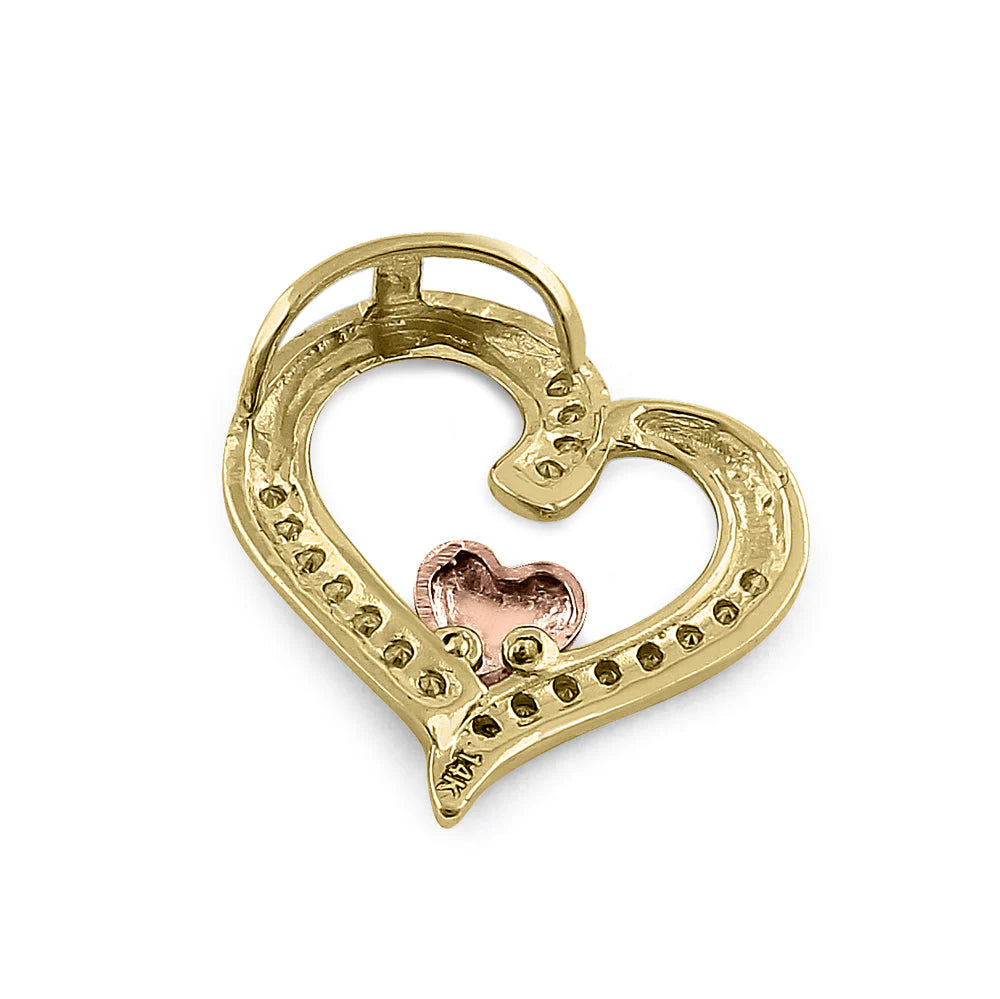 MINI 2 TONE HEART PENDANT