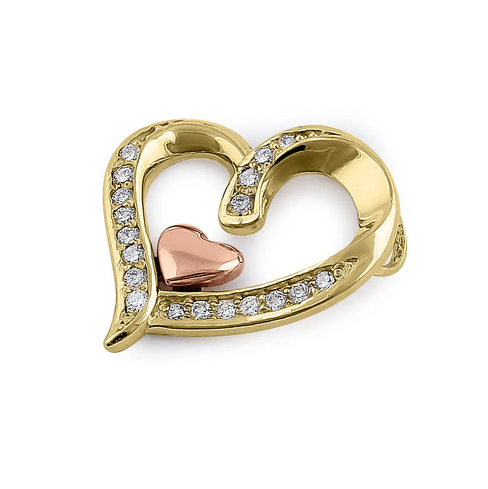 MINI 2 TONE HEART PENDANT
