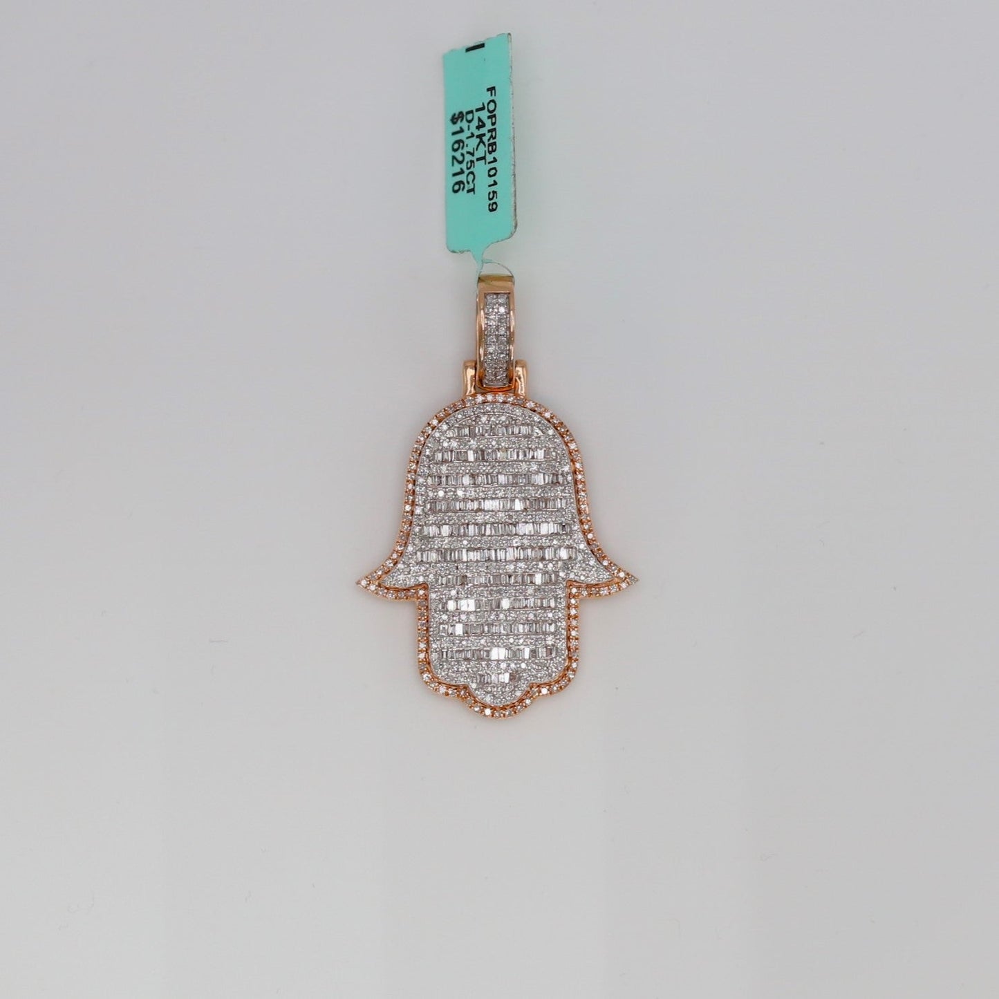 Diamond Hamsa Hand Pendant