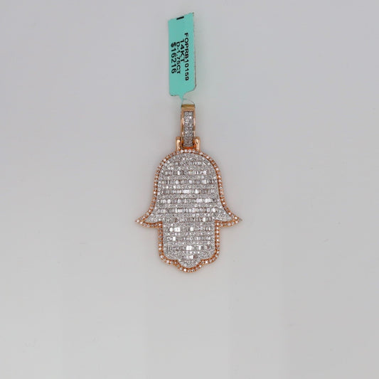Diamond Hamsa Hand Pendant