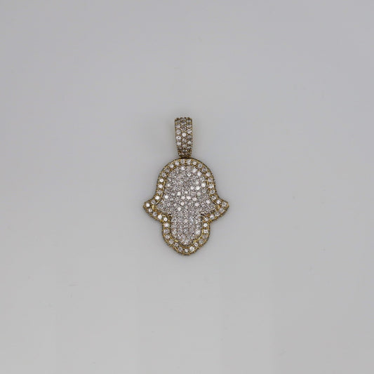 Diamond Hamsa Hand Pendant