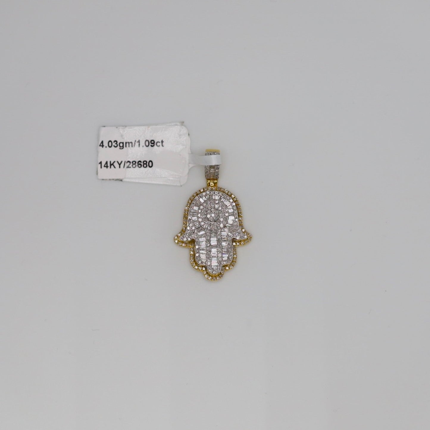 Diamond Hamsa Hand Pendant