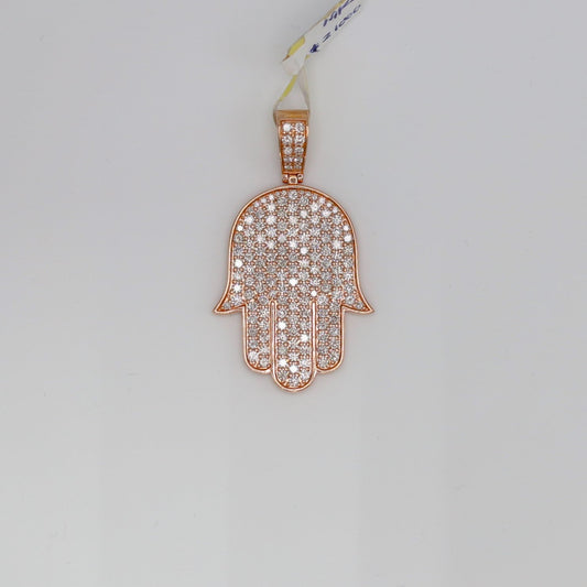 Diamond Hamsa Hand Pendant