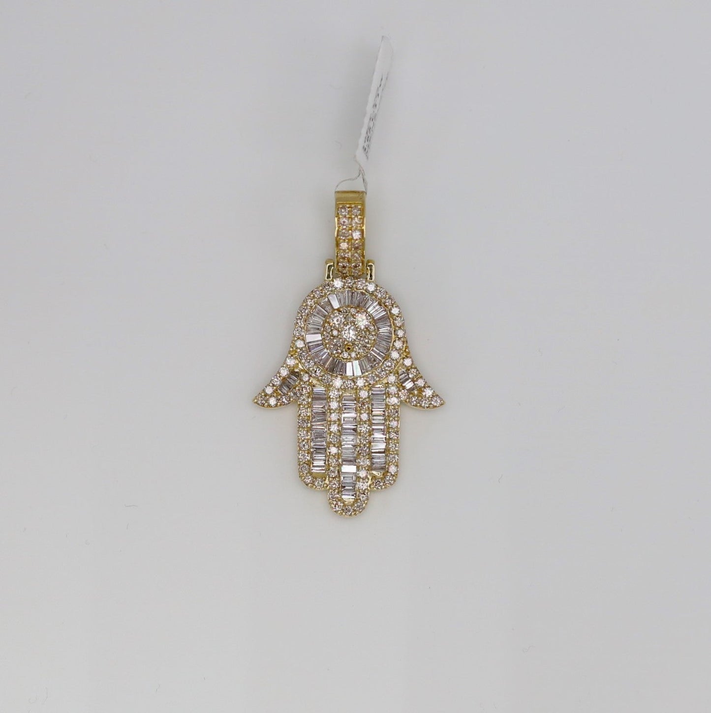 Diamond Hamsa Hand Pendant