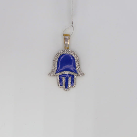 Diamond Hamsa Hand Pendant