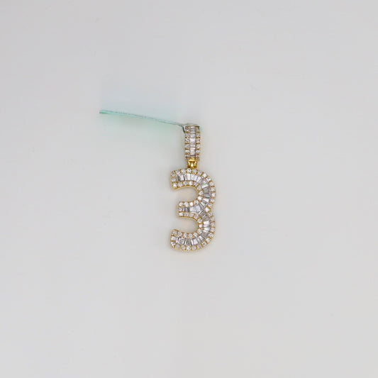Diamond Number 3 Pendant