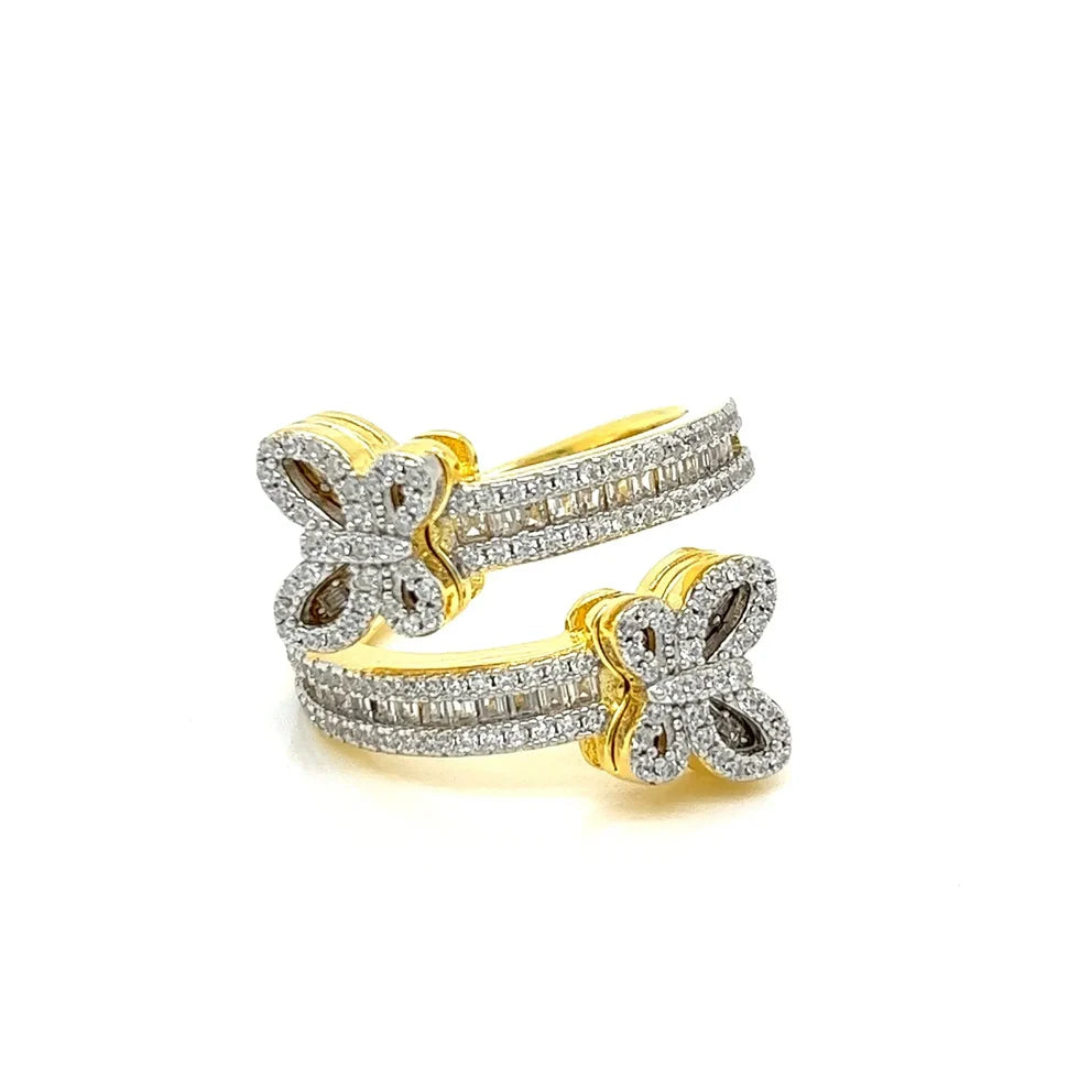 DOUBLE BUTTERFLY BANGLE RING