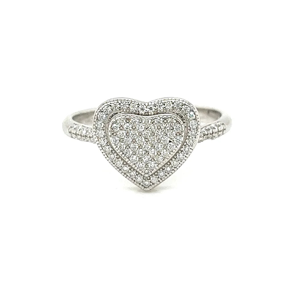 SINGLE BAND DOUBLE HEART RING