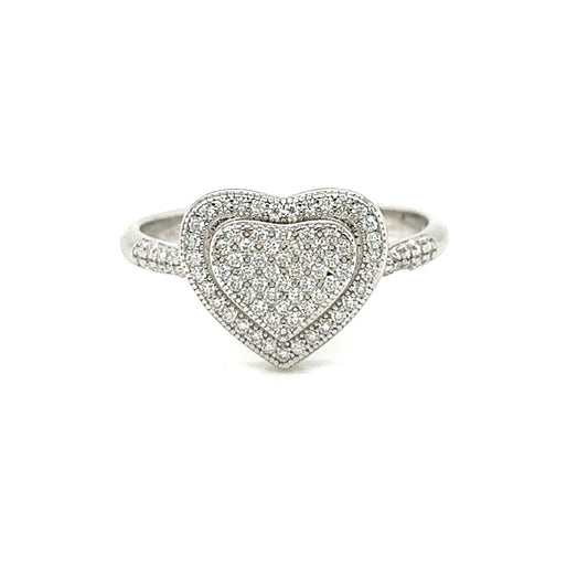 SINGLE BAND DOUBLE HEART RING