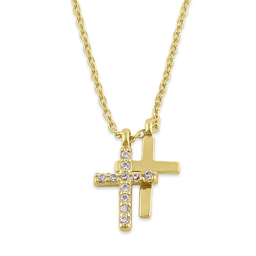 LAYERED CROSS DIAMOND NECKWEAR