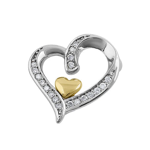 MINI 2 TONE HEART PENDANT