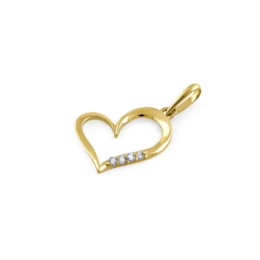 14K SIMPLE HEART DIAMOND PENDANT