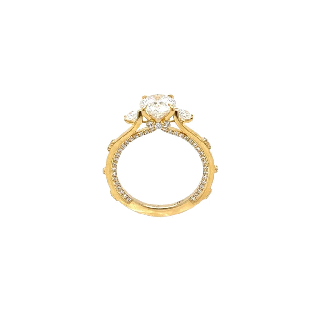 14K SOLID GOLD LAB DIAMOND ENGAGEMENT RING - 2