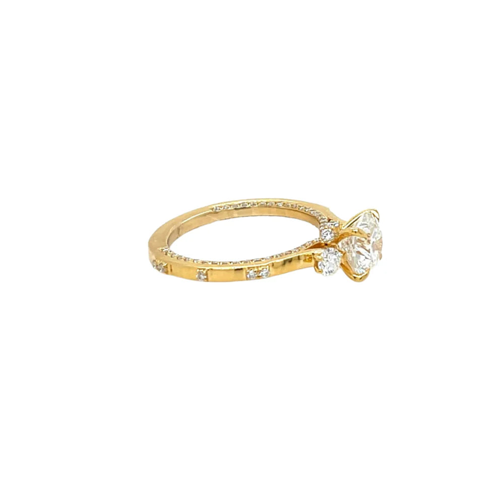 14K SOLID GOLD LAB DIAMOND ENGAGEMENT RING - 2