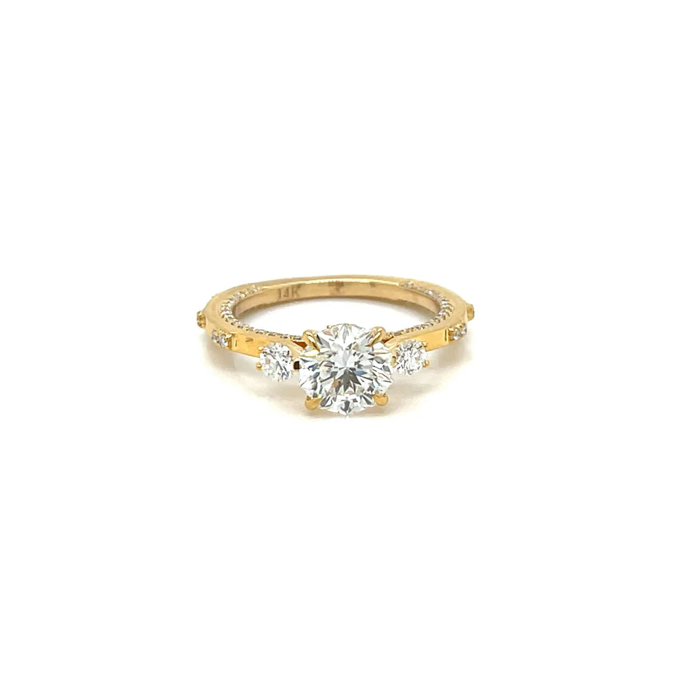 14K SOLID GOLD LAB DIAMOND ENGAGEMENT RING - 2