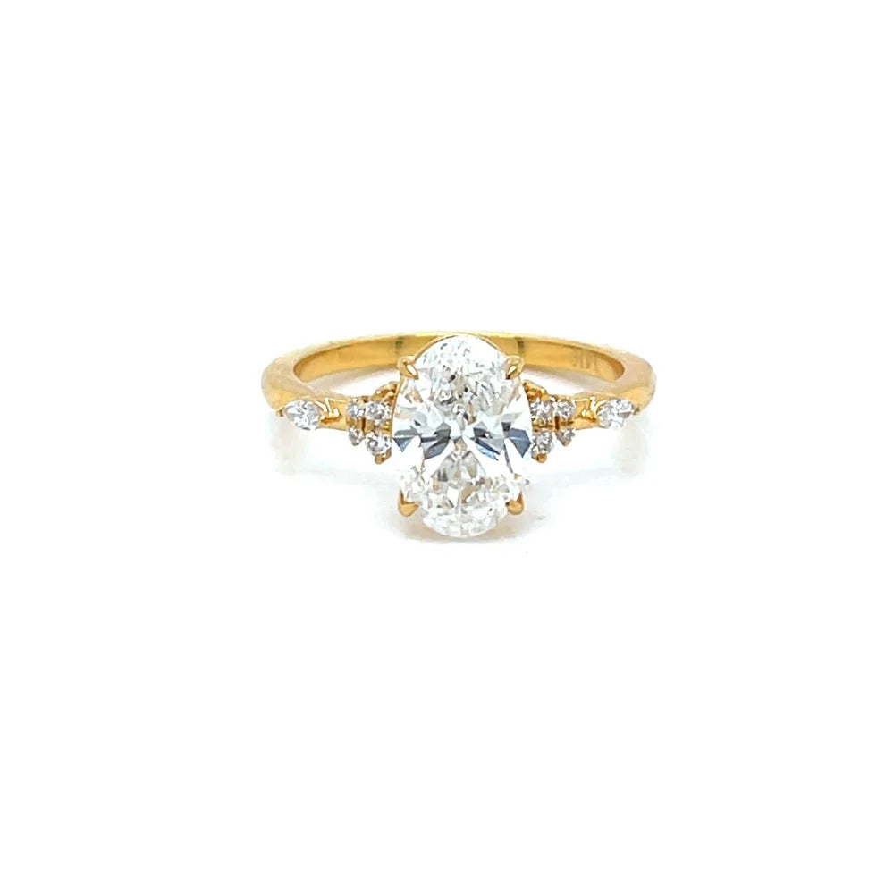 14k GOLD OVAL ENGAGEMENT RING