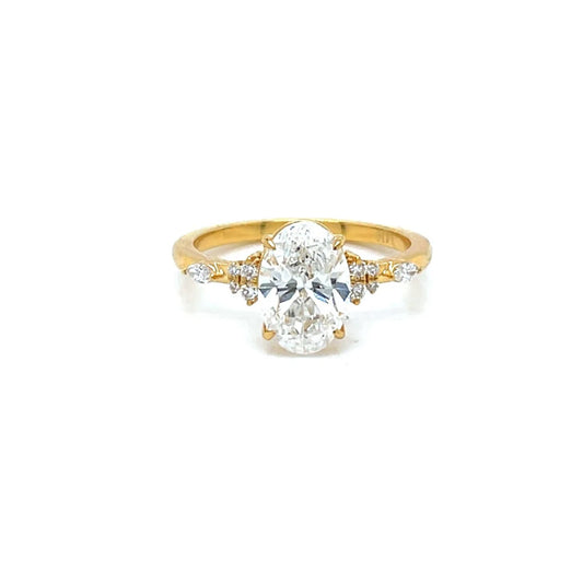 14k GOLD OVAL ENGAGEMENT RING