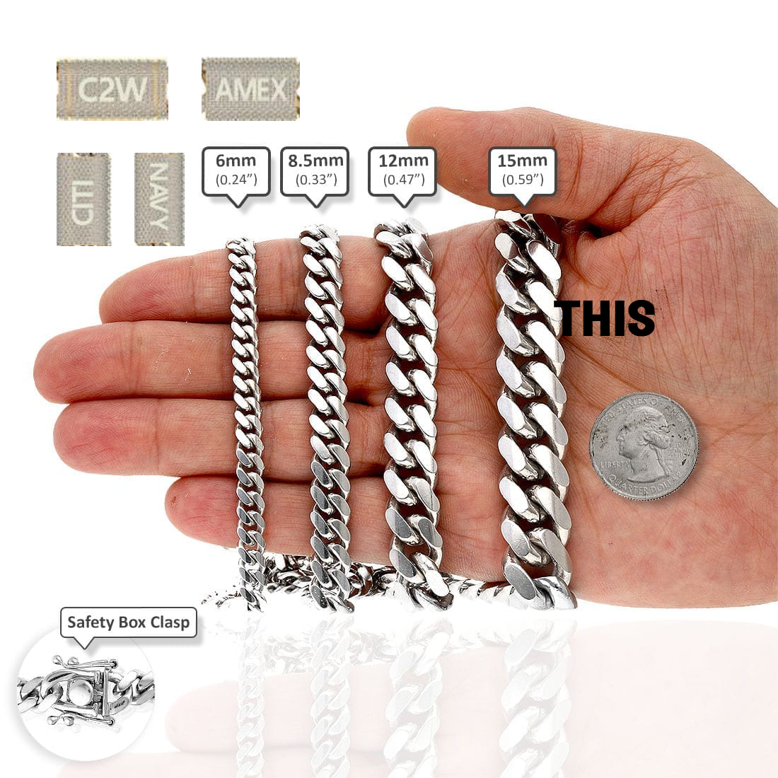Custom C2W Miami Cuban Chain w/ Iced Out Lock, and Iced Out Credit Cards