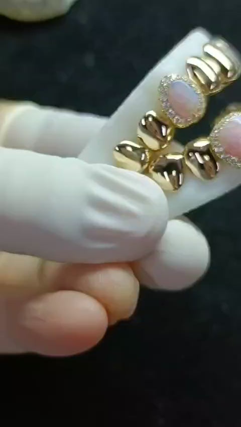 8 TEETH 10K + 2 OPAL FANGS
