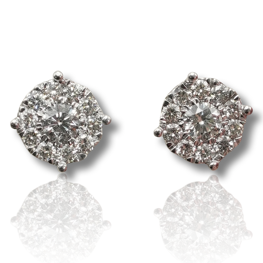LARGE CLUSTER DIAMOND EARRINGS
