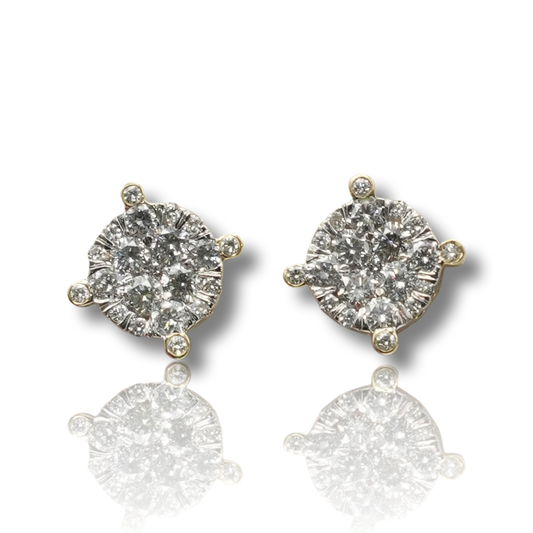 LARGE CLUSTER DIAMOND EARRINGS