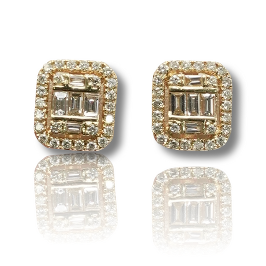 Rectangle Baguette Diamond Earring