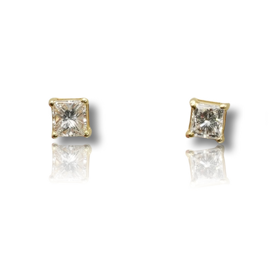 Princess Solitare Diamond Earring